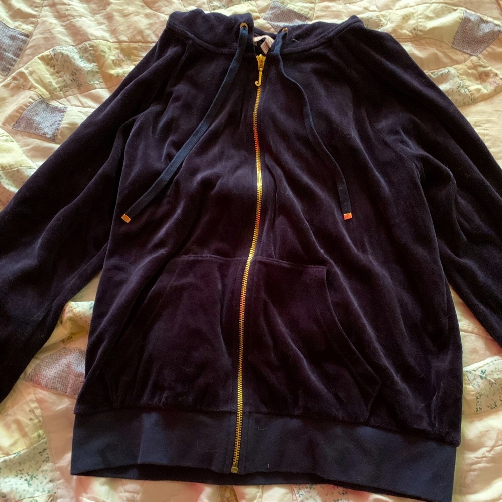 juicy couture navy blue velour jacket, AUTHENTIC!
